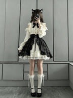 Rita White & Black Classic Lolita OP Dress - Girly Princess Outfit
