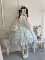 Blue Doll JSK Lolita Dress with Back Bow & Headband