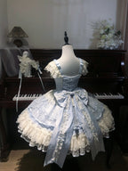 Blue Balletcore Lolita JSK Dress Set | Elegant Ballet Style Jumper