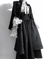 Gothic Black Widow Lolita Dress Set with Hime Sleeve Blouse & SK