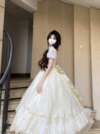 Elegant Apricot Cream Lolita Ball Gown - Princess Birthday Dress Set