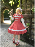 Retro Polka Dot Lolita OP Set with Headband