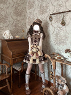 Tiramisu Brown Sweet Lolita JSK Dress Set with Knit Blouse
