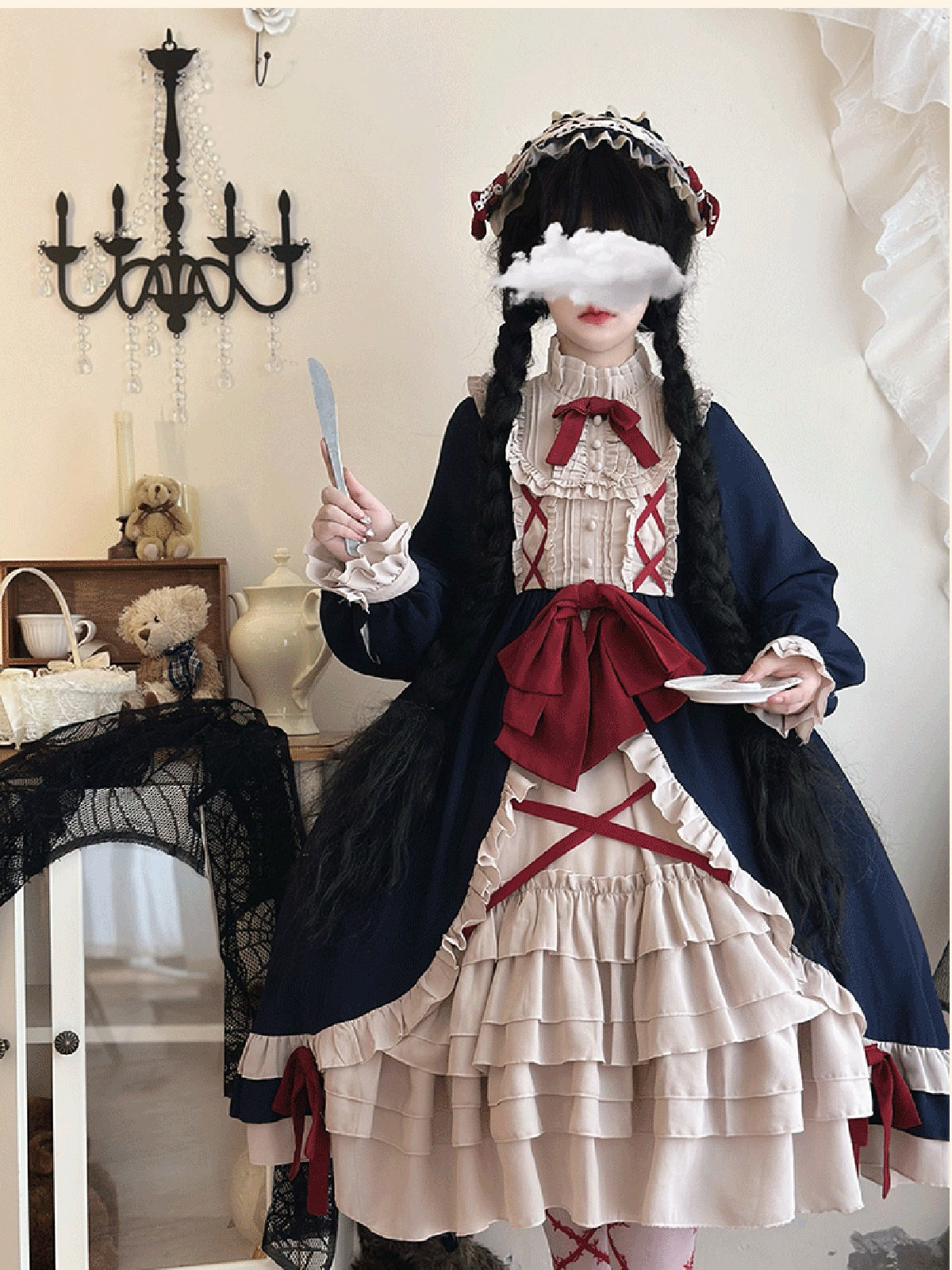 Navy Halloween Plus Size Lolita OP Dress - 2026 A/W Daily Retro Dress