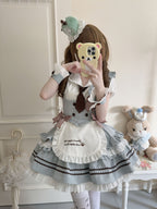 Sage Green Sweet Maid Lolita Dress Set with Blouse & Vest 3-Piece