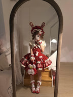 Cute Red Rabbit Lolita Dress Long Sleeve JSK Set