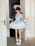Blue Ballet Lolita JSK Dress with Back Bow | Suspender Gown