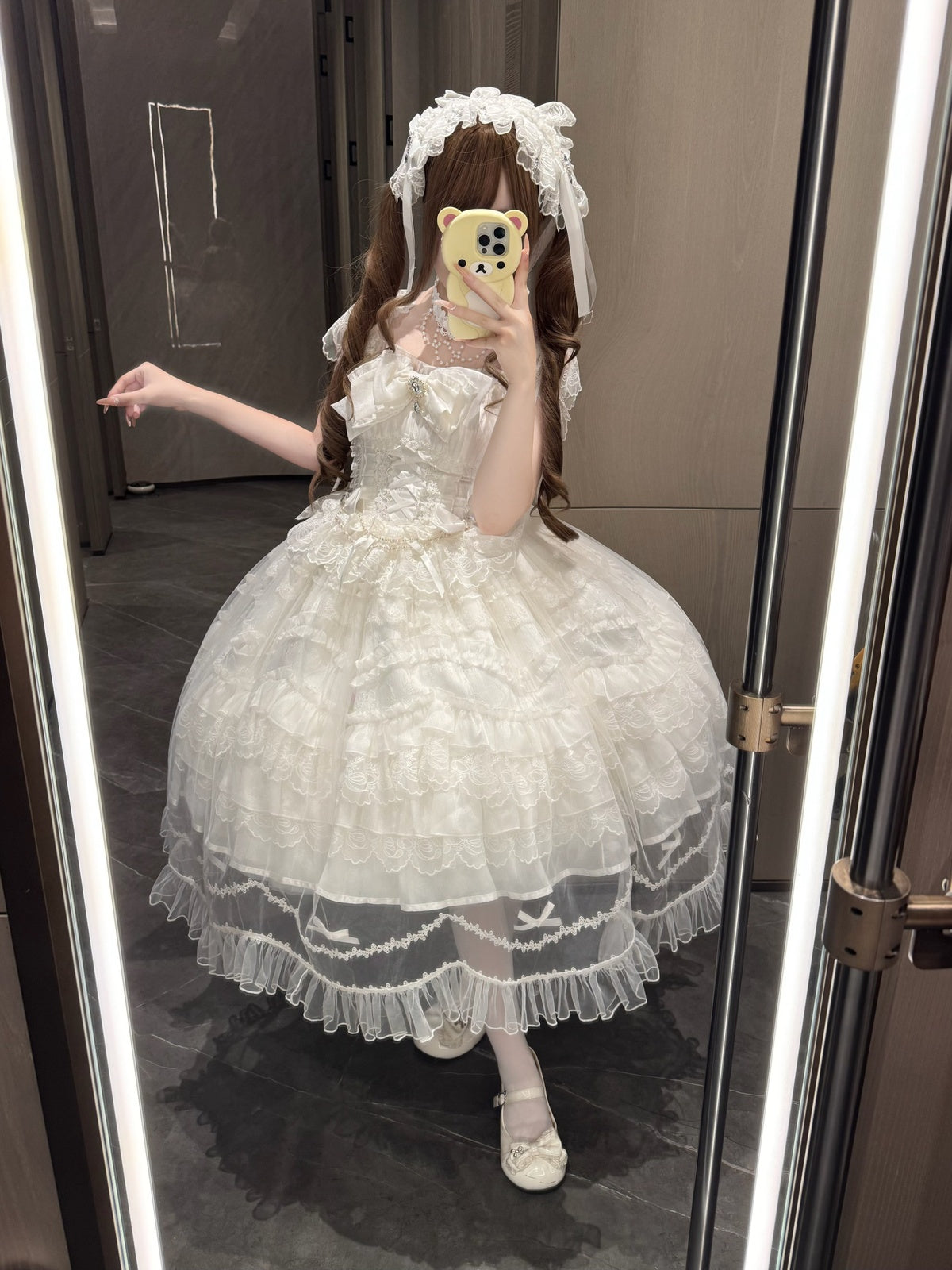 White Hime Lolita Wedding JSK Dress Set | Sweet Princess Gown