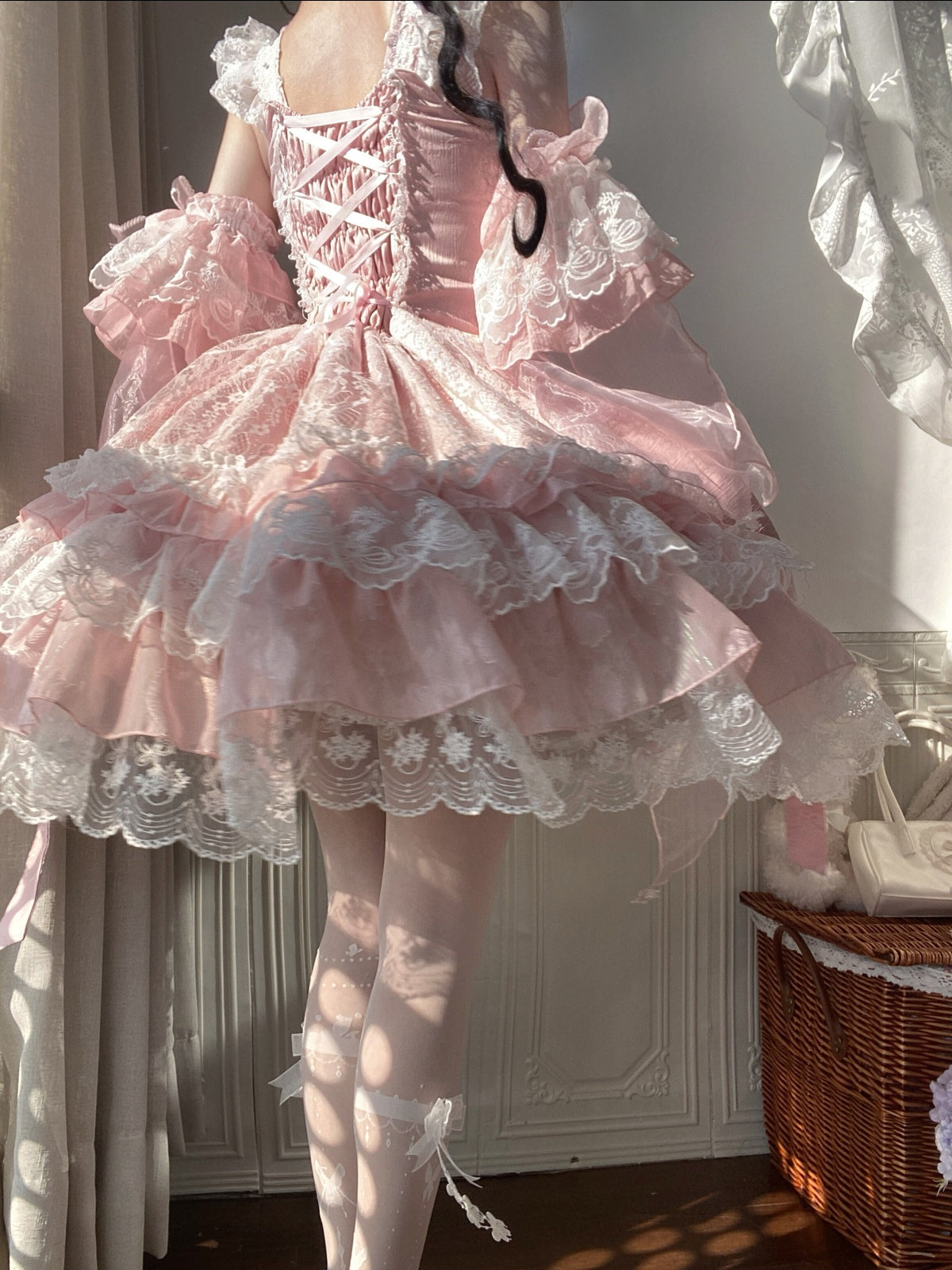 Pink Qi Lolita JSK Dress Set | Chinese Style Princess Jumper Skirt