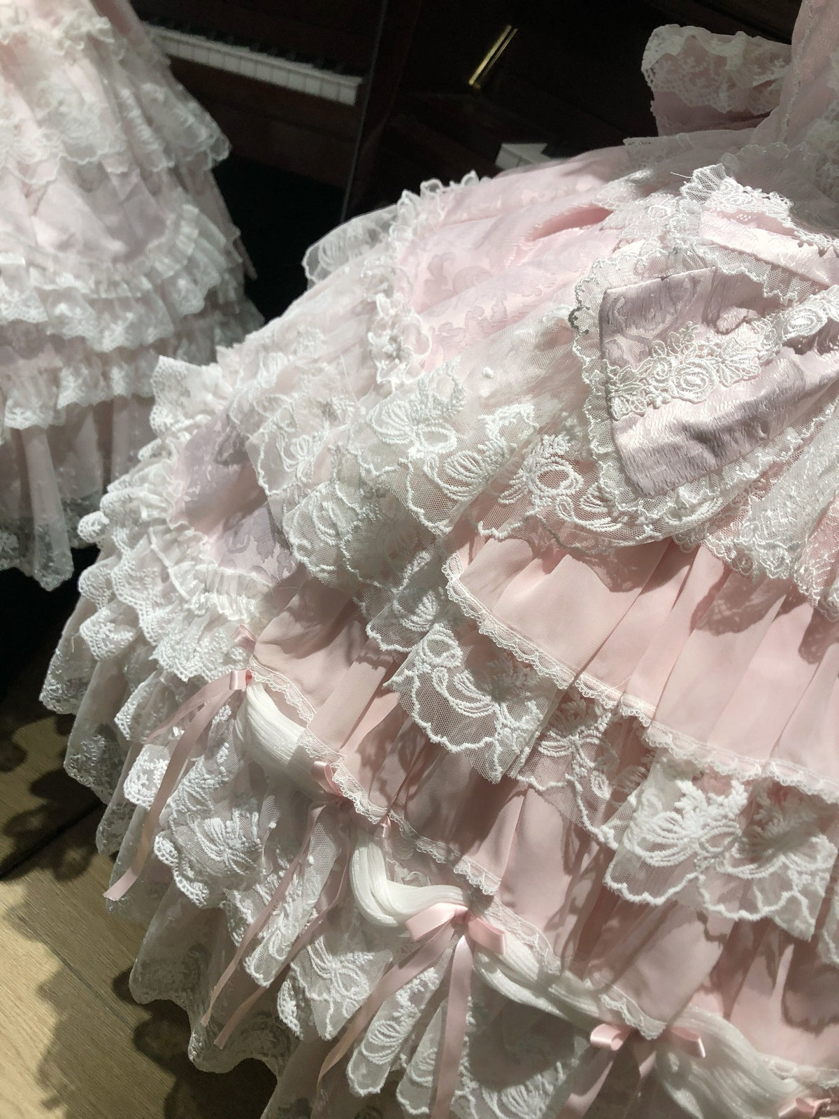 Pink Light Wedding Lolita JSK Dress with BNT Hat & Back Bow