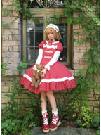 Retro Polka Dot Lolita OP Set with Headband