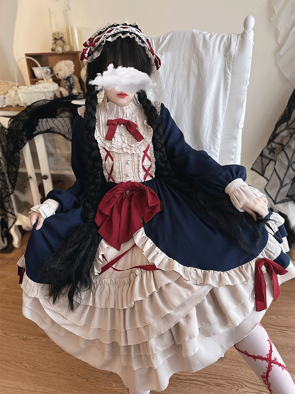Navy Halloween Plus Size Lolita OP Dress - 2026 A/W Daily Retro Dress