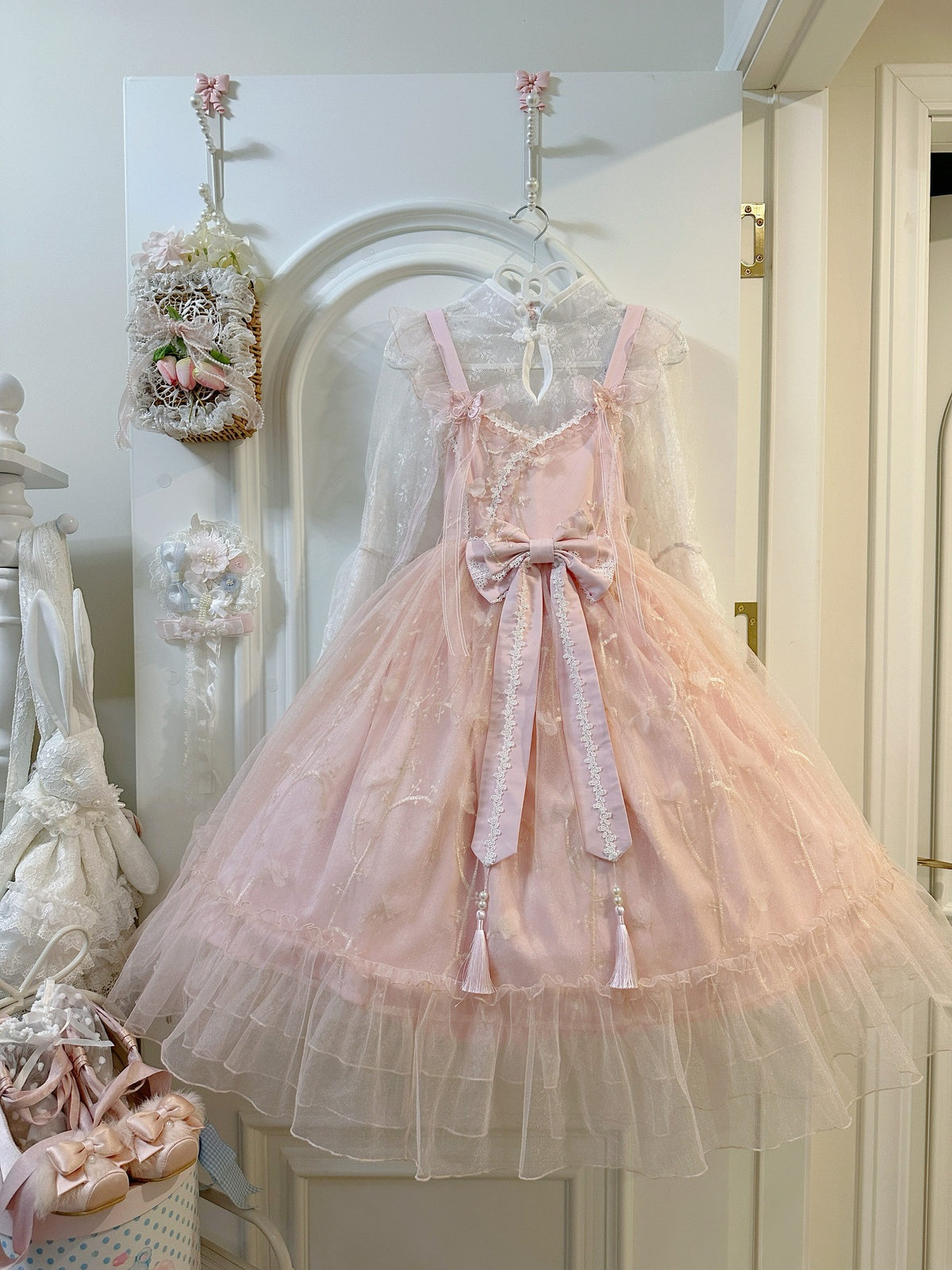 Pink Qi Lolita JSK Dress Set with Blouse | Chinese Style Gown