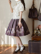 Beige Pleated Bodice Short Puff Sleeves Shirt | CoyBunny
