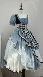 Alice in Wonderland Blue Checkerboard Sweet Lolita Dress | CoyBunny