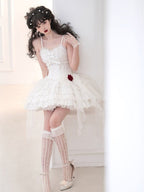 Charming Sweetheart Jumper Skirt with Rosette Accent - Unknown Star | CoyBunny