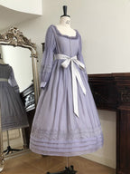 Purple Square Neck Classic Lolita Long Sleeve OP | CoyBunny