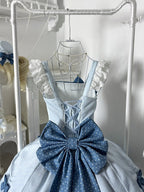 Blue Polka Dot Ruffled Sweet Lolita Jumper Skirt - Sweetheart Dream | CoyBunny