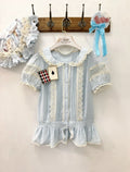Azure Peter Pan Collar Lace Sweet Blouse - Forest Fairy Tales | CoyBunny