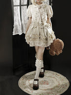 Sweet Blouse and Ruffle Bubble Skirt Set with Cross Straps - Unknown Star | CoyBunny