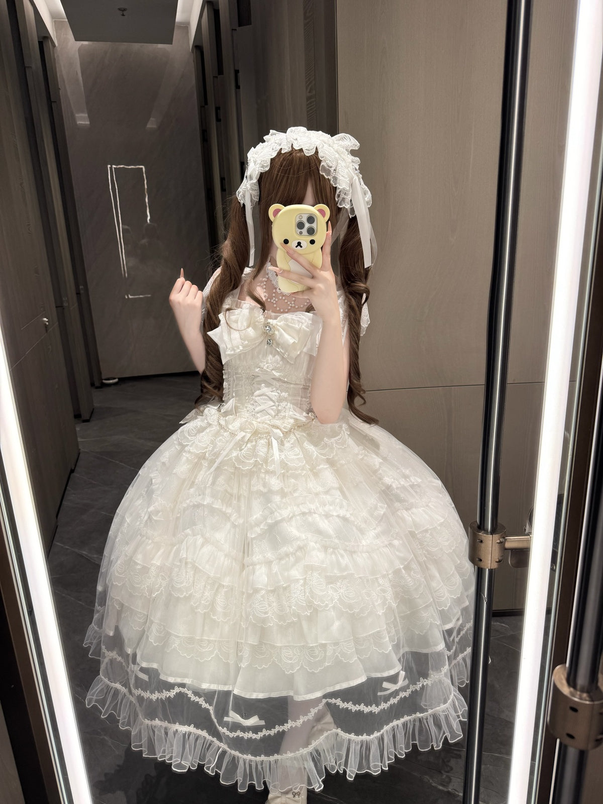 White Hime Lolita Wedding JSK Dress Set | Sweet Princess Gown
