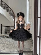 Black Gothic Lolita Wedding JSK Dress | Hime Princess Gown