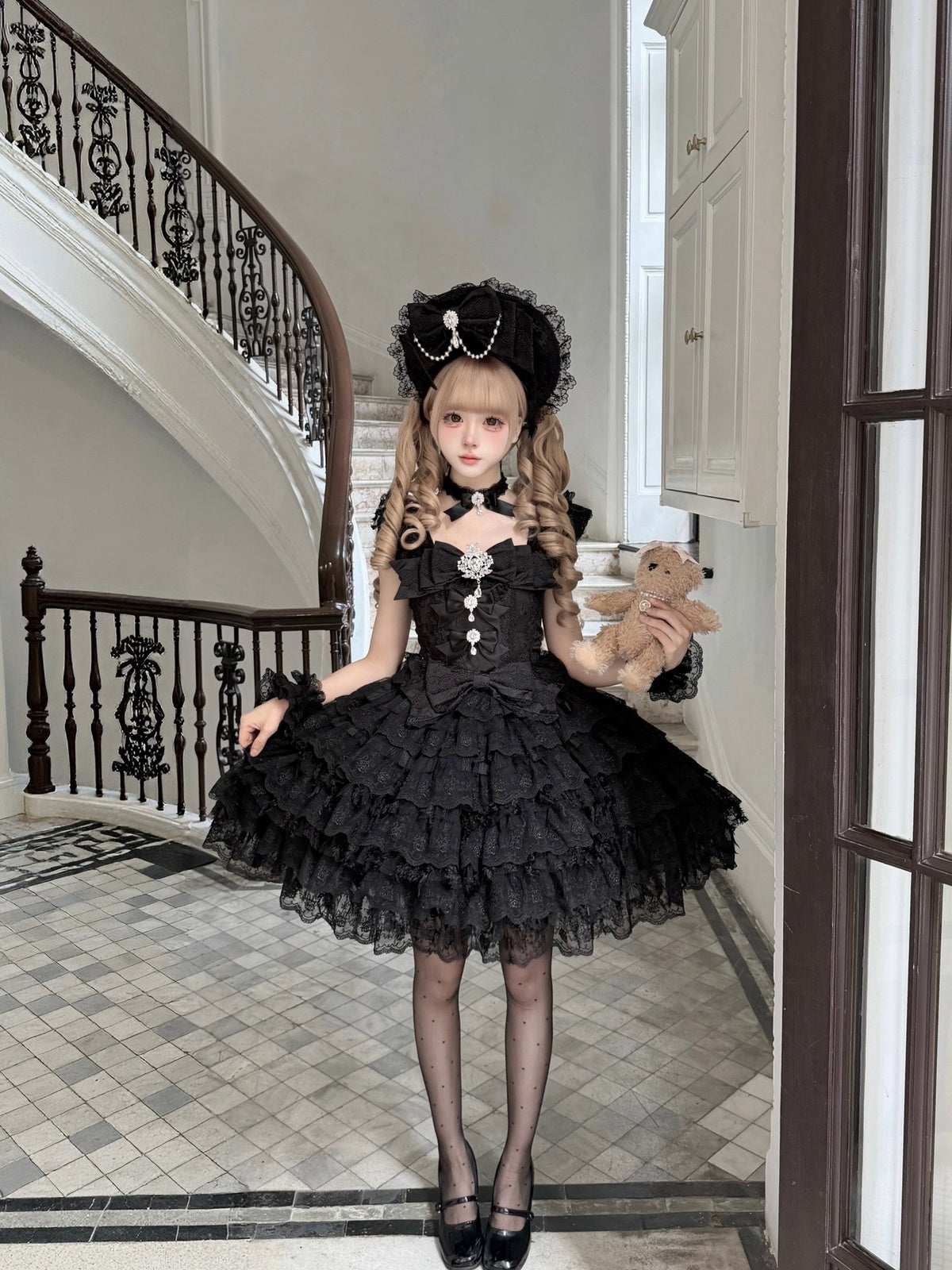 Black Gothic Lolita Wedding JSK Dress | Hime Princess Gown
