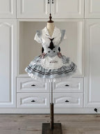 Sage Green Sweet Maid Lolita Dress Set with Blouse & Vest 3-Piece