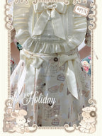 Plus Size Sweet Lolita OP Dress: Slimming Frilly Kawaii Print Dress