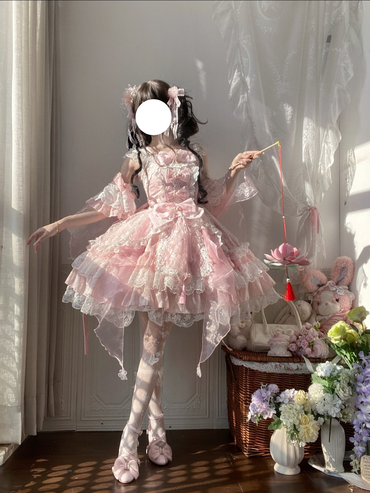 Pink Qi Lolita JSK Dress Set | Chinese Style Princess Jumper Skirt
