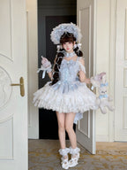Blue Ballet Lolita JSK Dress with Back Bow | Suspender Gown