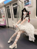 White Gothic Lolita Dress Set for Halloween & Christmas Cosplay
