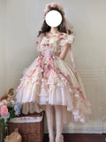Sweet Lolita Pink Rose Dress Set - Lace Princess Birthday Gown