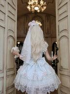 Blue Ballet Lolita JSK Dress with Crown Veil & Necklace