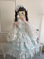 Blue Doll JSK Lolita Dress with Back Bow & Headband