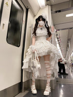 White Gothic Lolita Dress Set for Halloween & Christmas Cosplay