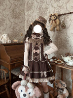Tiramisu Brown Sweet Lolita JSK Dress Set with Knit Blouse