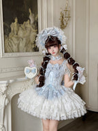 Blue Ballet Lolita JSK Dress with Back Bow | Suspender Gown