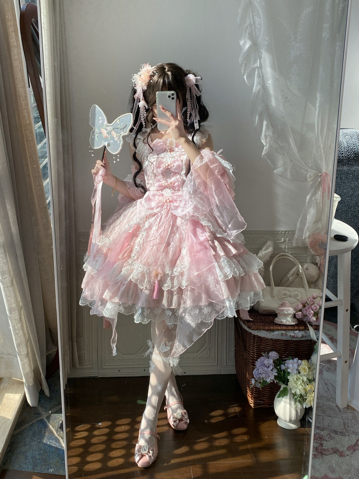 Pink Qi Lolita JSK Dress Set | Chinese Style Princess Jumper Skirt