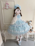 Blue Ballet Doll Lolita JSK Dress | Sweet Frill Princess Gown