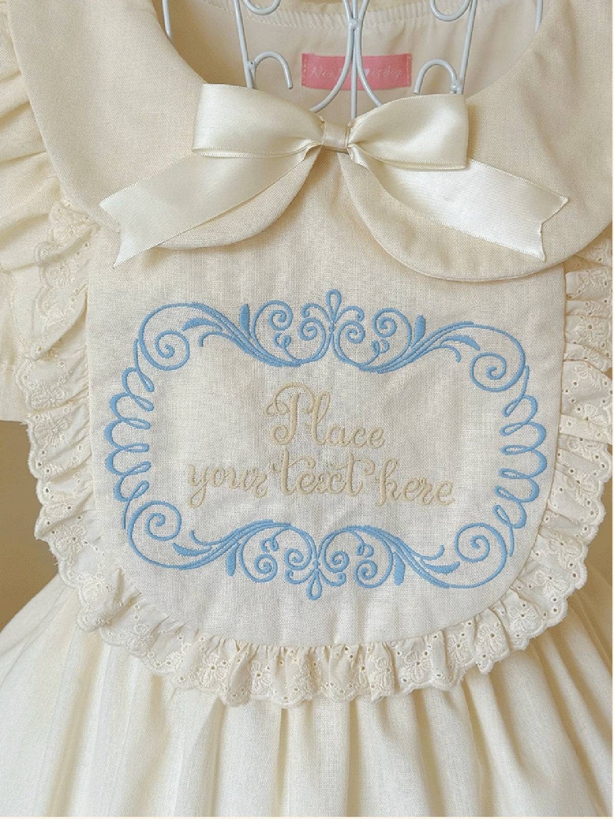Plus Size Apricot Sweet Lolita OP Dress - Large Hem Solid Plain Style