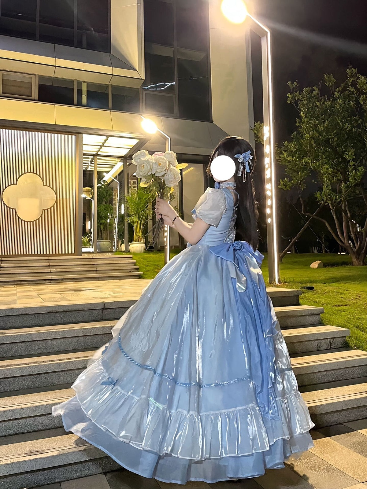 Elegant Light Blue Lolita Ball Gown - Princess Birthday Dress Set