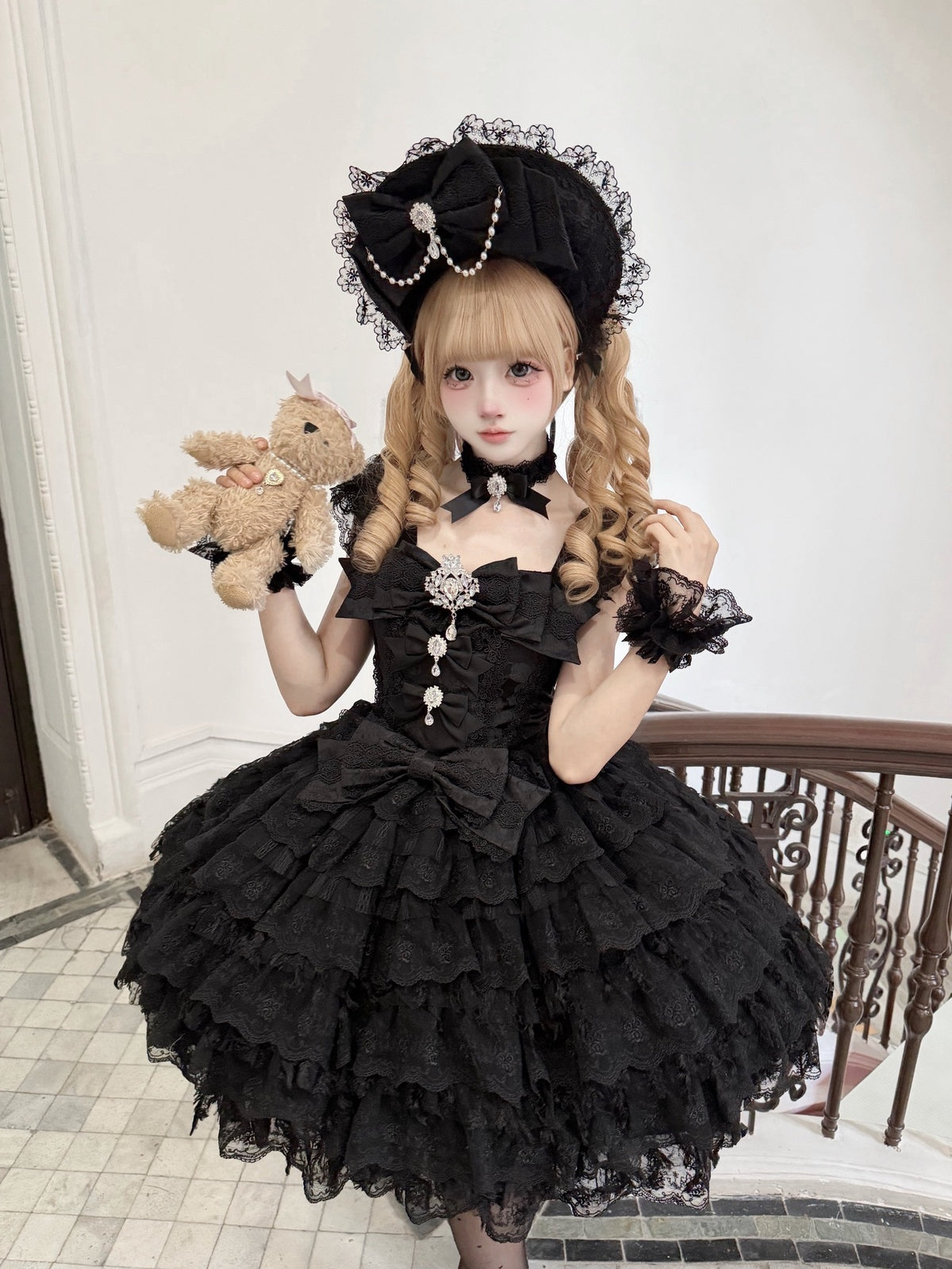 Black Gothic Lolita Wedding JSK Dress | Hime Princess Gown
