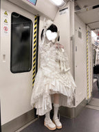 White Princess Lolita Dress Set with Blouse, Corset & Petticoat