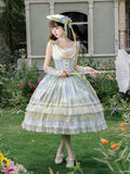 Art Print Skirt Classic Lolita Cowl Neck JSK Dress with Drawstring Overlay - Moonlight Dream | CoyBunny