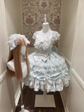 Blue Doll JSK Lolita Dress with Back Bow & Headband