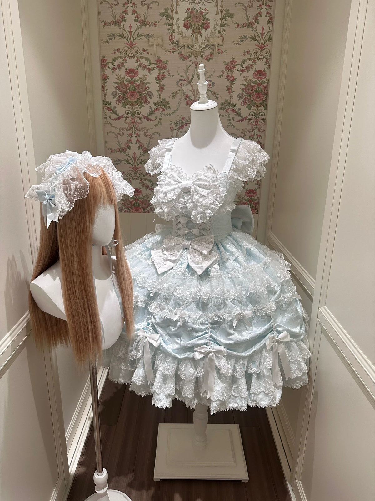 Blue Doll JSK Lolita Dress with Back Bow & Headband
