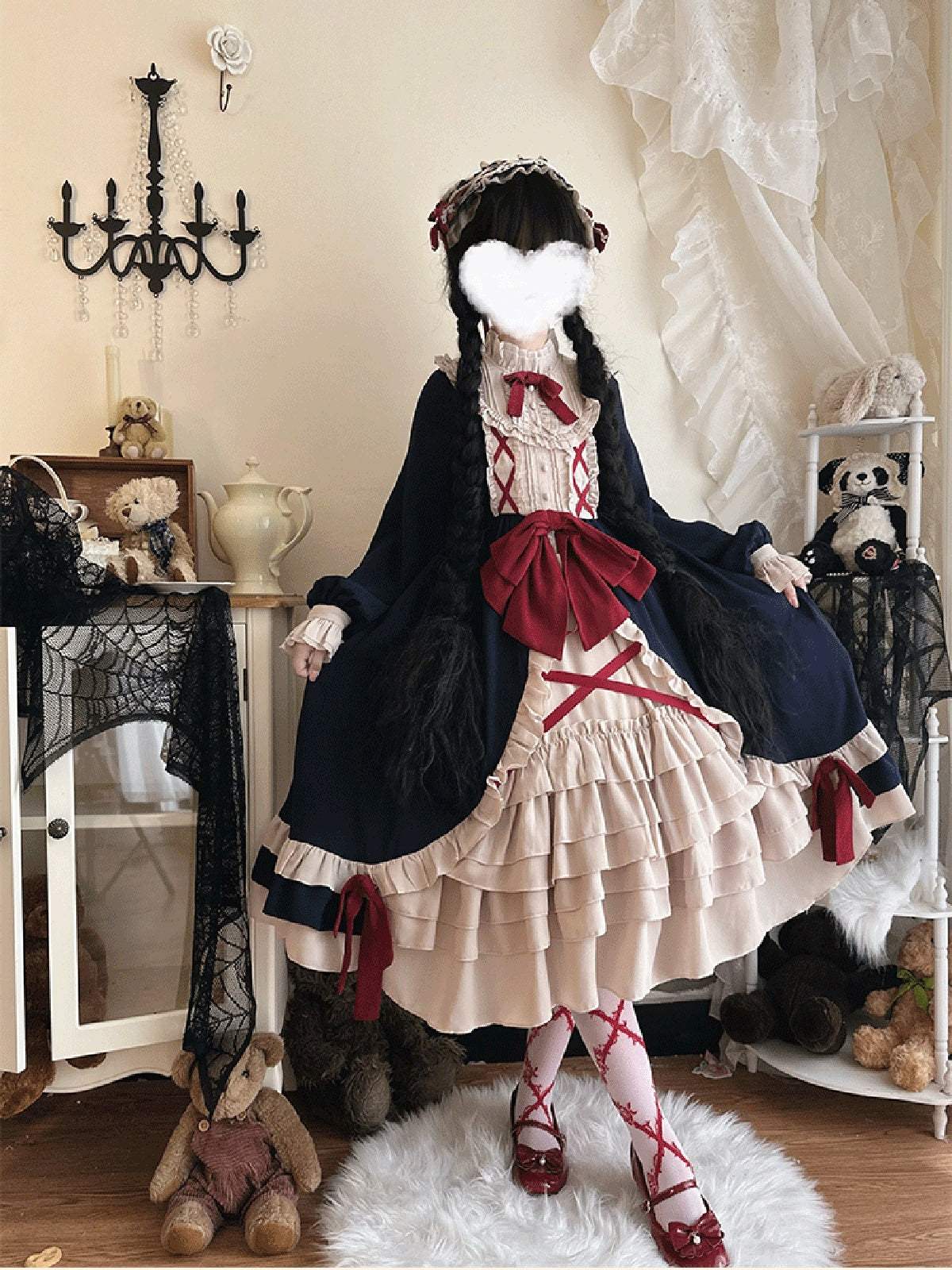 Navy Halloween Plus Size Lolita OP Dress - 2026 A/W Daily Retro Dress