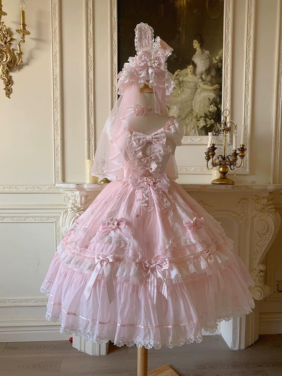 Sweet Lolita Pink Bunny Sakura Dress Set - Cute Princess Ball Gown