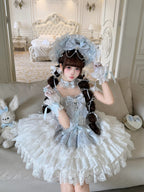 Blue Ballet Lolita JSK Dress with Back Bow | Suspender Gown